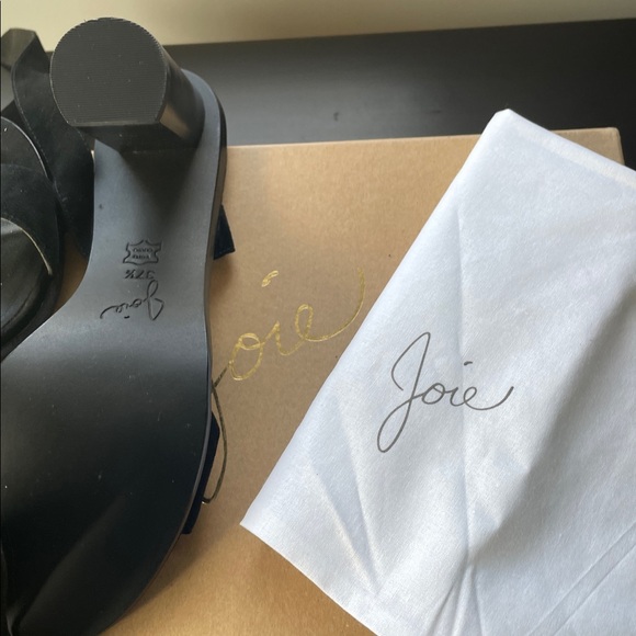 Joie Oki Ankle Tie Suede Sandal Black Block Heeled NWOT - Picture 12 of 12